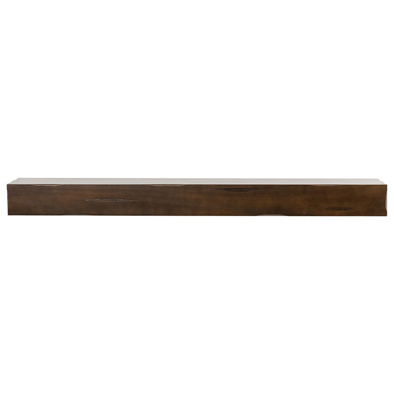 Kynsley 60" Distressed Wood Fireplace Mantel Shelf with Corbels - Chestnut Rustic Distressed Finish, 60" Length