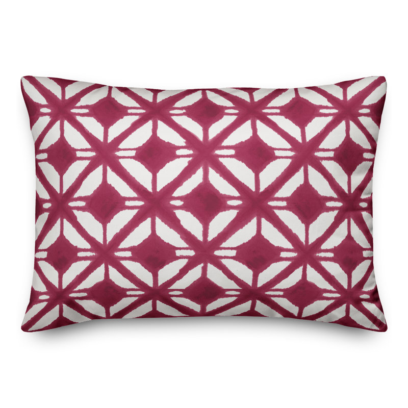 Aztec Diamond Geometric Throw Pillow, Purple