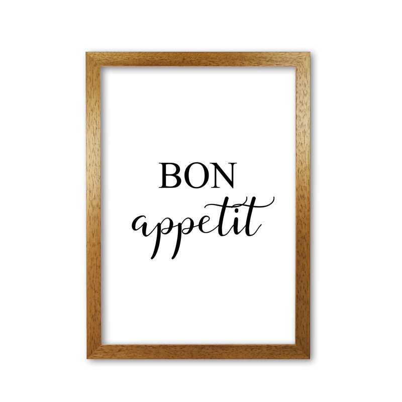 Bon Appetit - Print, Honey Oak Frame, 30 cm H x 21 cm W x 5 cm D