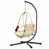 Coussin beige / structure brune