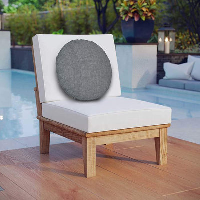 Round Pillow Slipcover: Heavy-Duty Waterproof Outdoor Cushion Cover with Secure Zipper