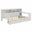 Lit de jour en bois avec tablettes de rangement, lit multifonctionnel avec deux tiroirs de rangement et bureau d'étude-81902773