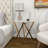Kierstyn Metal Gold Side End Accent Table with Marble Top Set