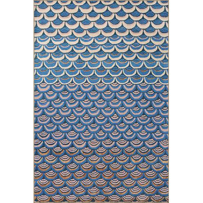 Machine Washable Geometric Patterned Blue Woven Base Area Rug