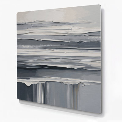 Art mural horizontal gris rayé