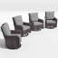 4 chaises de patio pivotantes en rotin avec coussins Ilijah-985207087