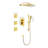 Shower System with Shower Head, Hand Shower, Slide Bar, Bodysprays, Shower Arm, Hose, Valve Trim, and Lever Handles-129591212