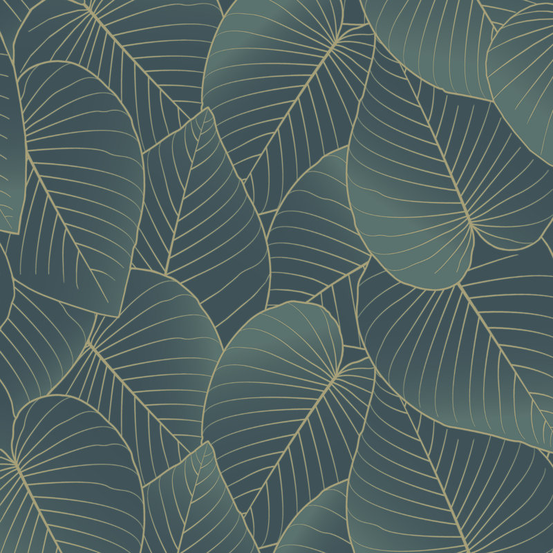 Papier peint graphique, Vert