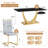 Aurora Morden Mid-Century 63" Rectangular Dining Table Set with Faux Leather Chairs-1561072167-1562151069