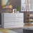 Carlton 6 Drawer Chest Of Drawers. 110cm Wide. 3+3 Configuration. High Gloss Front. Scratch Resistant. Modern No Handle Design.-39703025