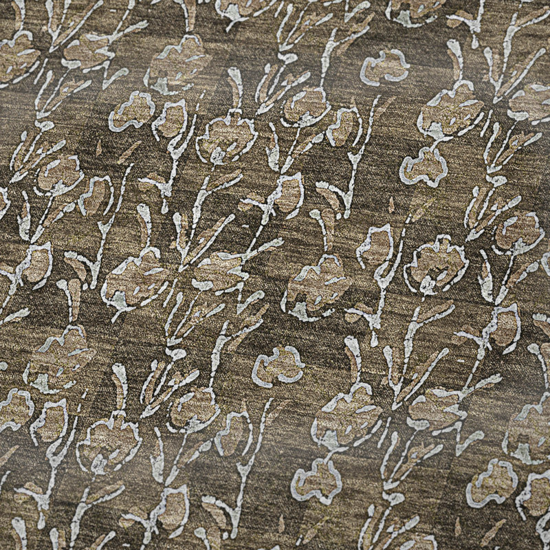 Jeté floral Sherpa ASB692 Addison, Brun