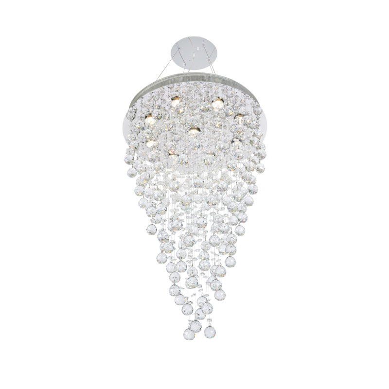 Lustre en cristal 48 lumières Primo, Chrome / choix 4 couleurs / Strass Swarovski
