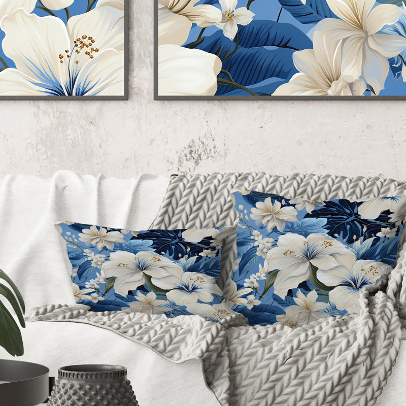 Oreiller bleu azur en polyester