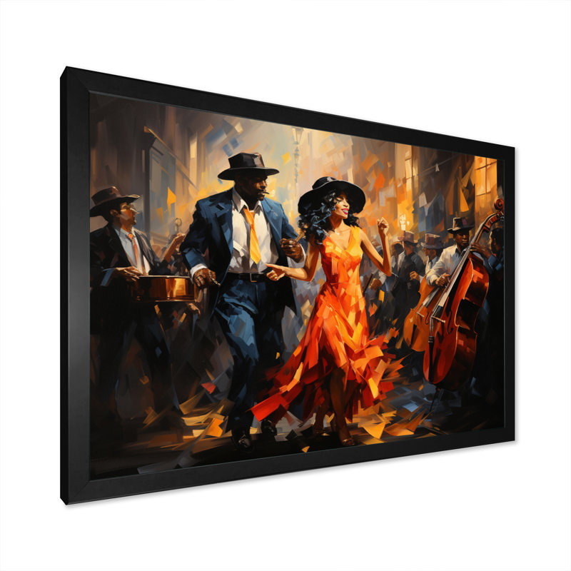 Art africain-américain, Spirit II - Art africain sur toile, art mural, H 16 po x l 32 po x P 1 po, Cadre photo noir