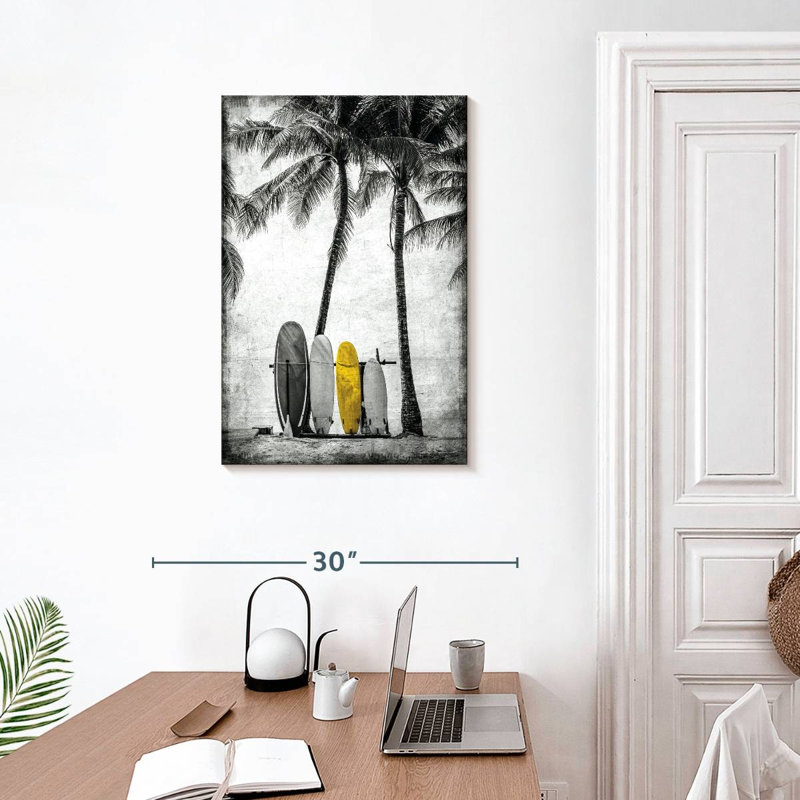 Planche de surf pop sur toile, H 30 po x l 20 po x P 1,25 po