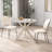 36-Inch Mid Century Modern Kitchen Table With Faux Marble Tabletop And Solid Rubber Wood Legs-1146054268