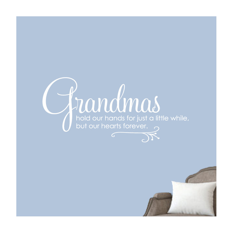 Décalcomanie murale "grand-mère" à la main, Blanc