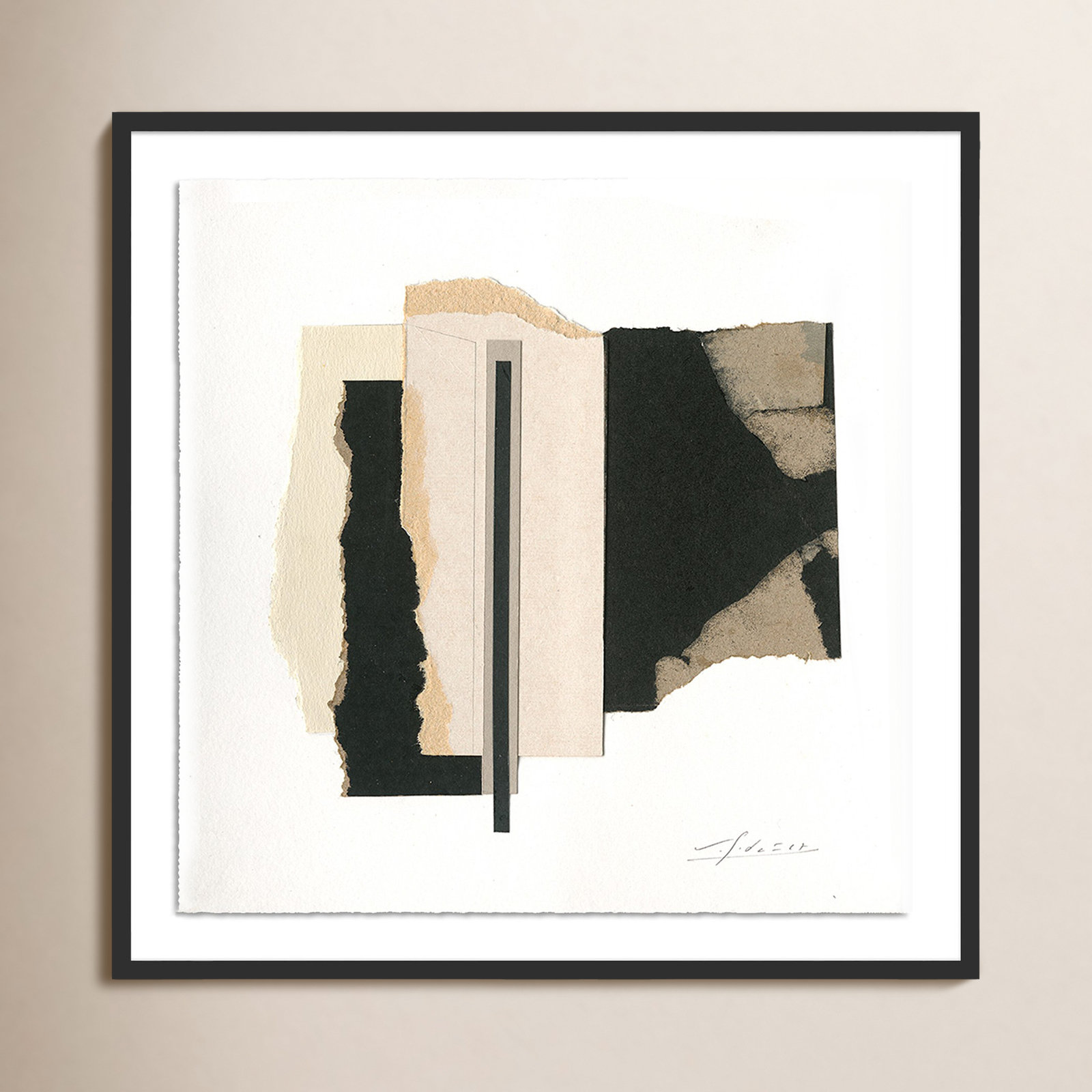 No. 6 Print by Valeria Sidanez, 40" H x 40" W, Black Maple Framed