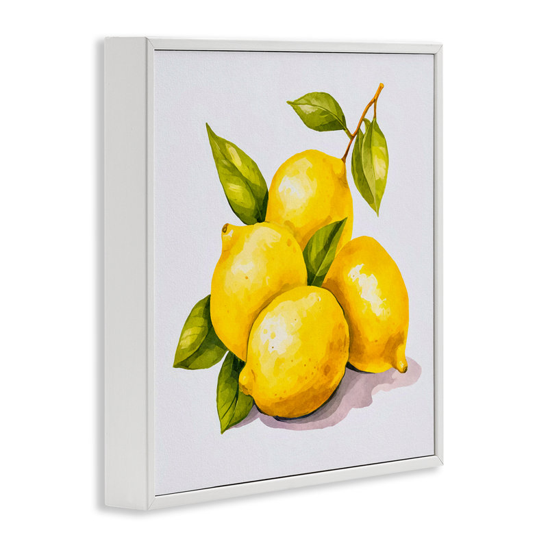«Lemon Delights Fruit», estampe numérique par Andrea Haase, H 12 po x l 12 po, Giclée encadrée blanc bord de mer