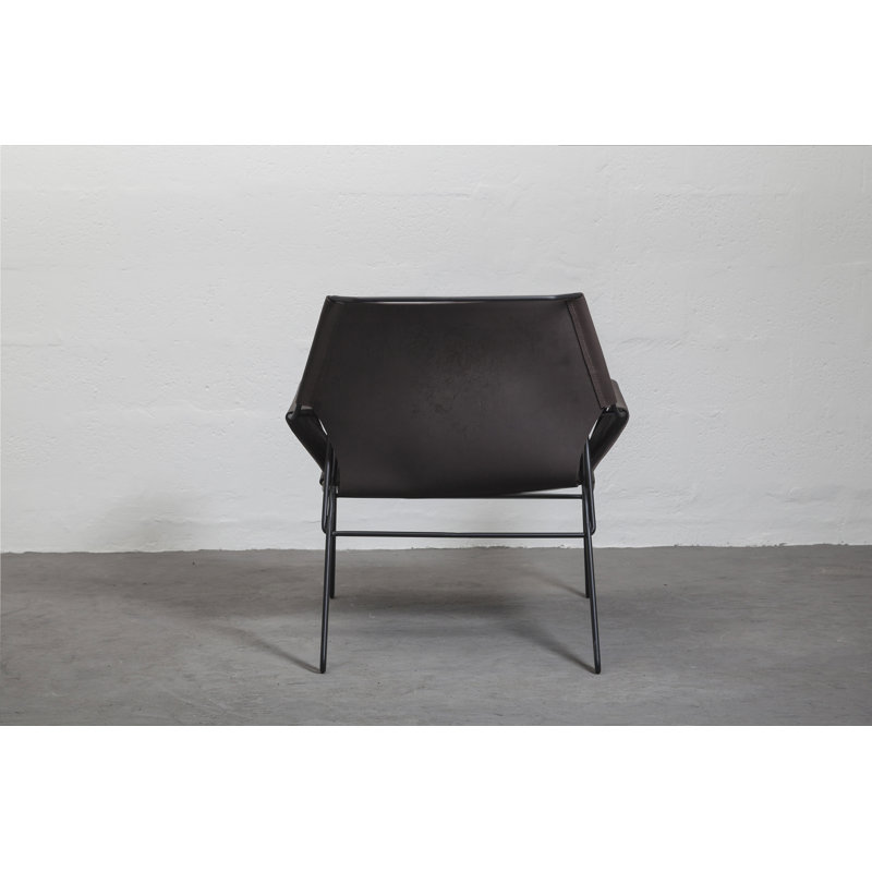 Perfidia Leather Lounge Chair, Brown Genuine Leather