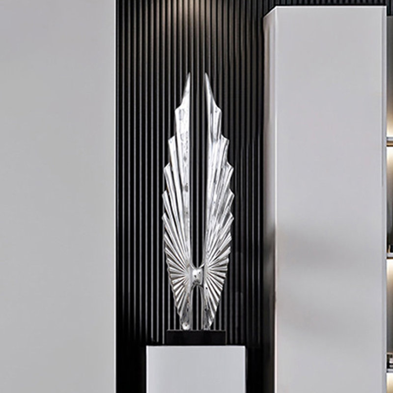 Ornements décoratifs modernes en résine noire et argentée pour salon, 41,73 pouces