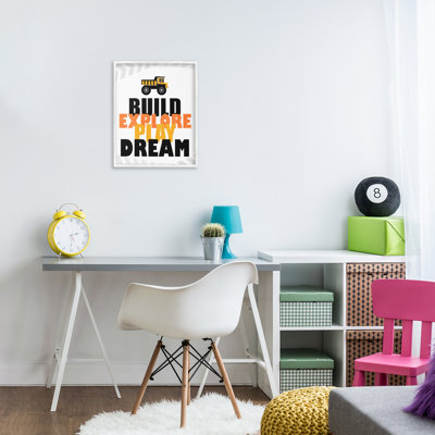«Build Explore Play Dream», giclée encadrée, design par Kim Allen