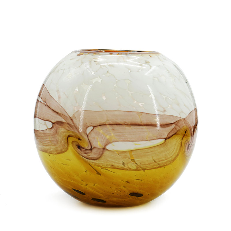 Fann Handmade Glass Table Vase, Beige