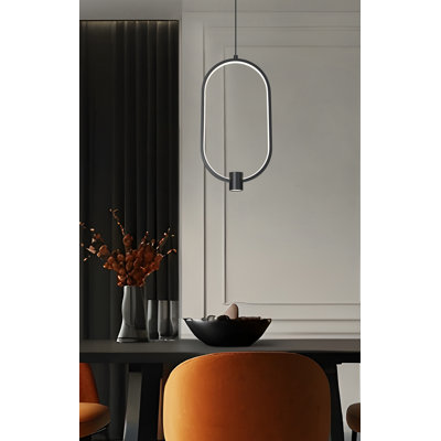 Luminaire suspendu 1 lumière noir mat 10,25 po Saros