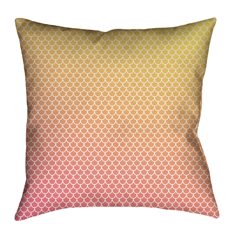 Housse de coussin Katelyn Elizabeth, 14 po x 14 po, Polyester, Jaune / Rose