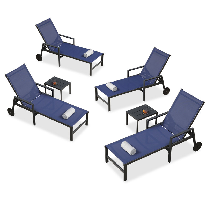 Jahnya Outdoor Single chaise, Navy Blue
