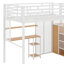 Lit mezzanine double en métal avec bureau et tablettes de rangement-1947932307