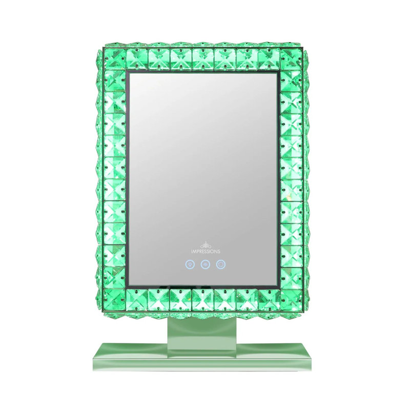 Bling Collection Mini RGB Vanity Mirror for Desk, App Controlled WiFi Smart Makeup Mirror with Light