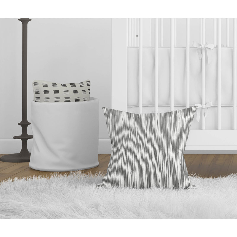 Coussin décoratif Tess, Ivoire/gris anthracite, H 16 po x l 16 po