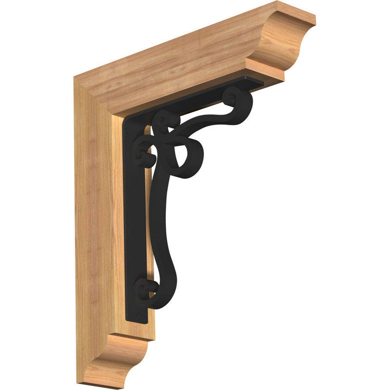 Support à fer à cheval triple traditionnel 4 "Orleans, H 23 po x P 20 po, Sapin de Douglas l 3 1/2 po x T 4 po (lisse)