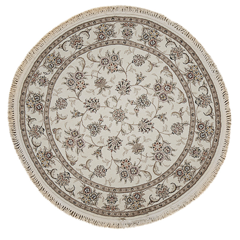 High-Quality Hand-Knotted Ivory Area Rug