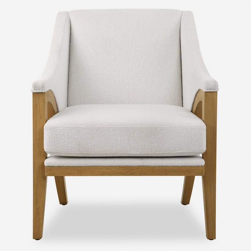Eriks White Fabric Accent Chair
