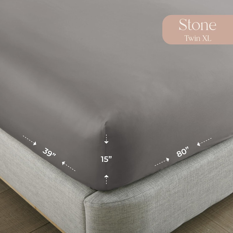 Drap-housse simple TG Whisper Organic, Drap-housse pour lit simple TG, Pierre