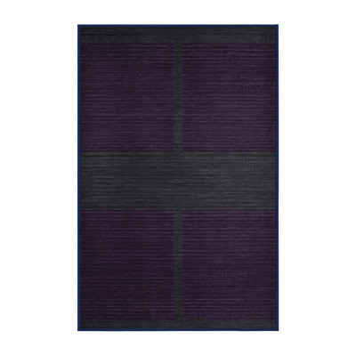 Tapis mauve à rayures horizontales lavable à la machine