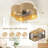 23.75in. White Finish Woven Flower Rattan Ceiling Fan With Remote Control