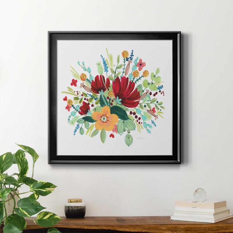 «May Flowers I», peinture sur toile encadrée, Noir, H 17,5 po x l 17,5 po x P 1,5 po
