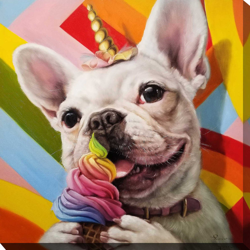 Rainbow Party par Lucia Heffernan - Peinture, Toile tendue, H 28 po x l 28 po x P 1,5 po