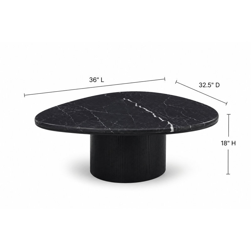 Universum Marble Coffee Table, 18" H x 36" W x 32.5" D