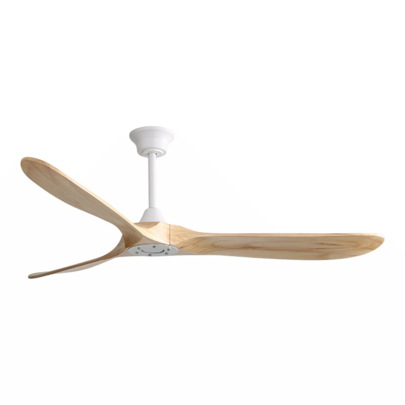 Ventilateur de plafond 60 po Uma, Blanc / pales brun clair