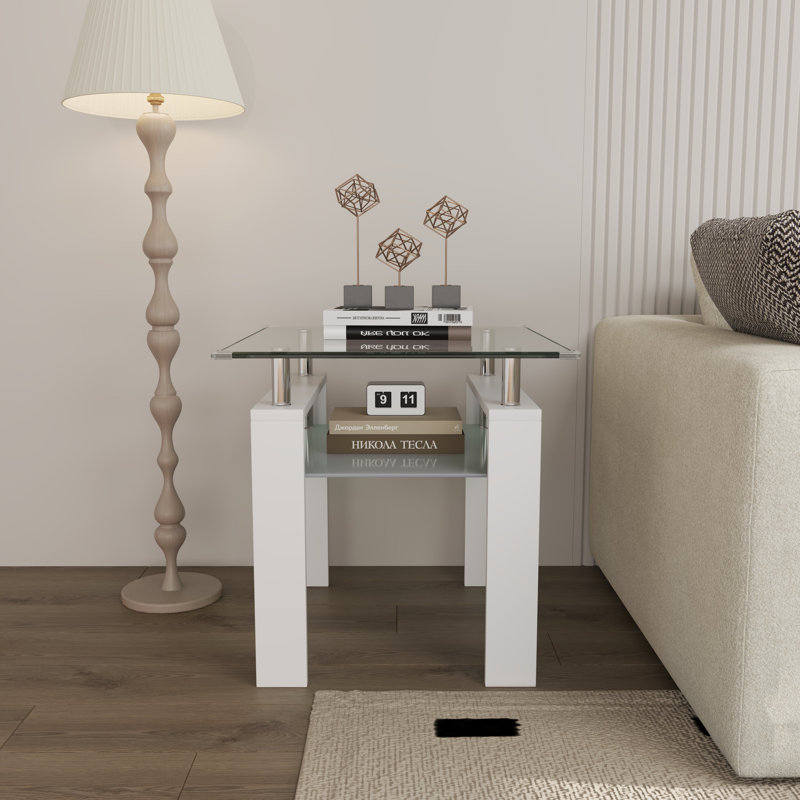 Table de bout Perla, Blanc