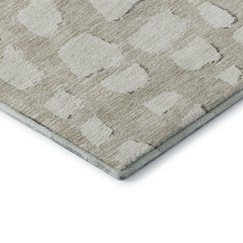 Premium Machine Washable Prisco Beige Rug, Rectangle 5' x 7'6"