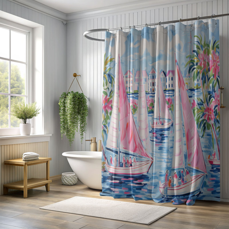 Rideau de douche standard 1 pièce Oceanic, H 74 po x l 71 po