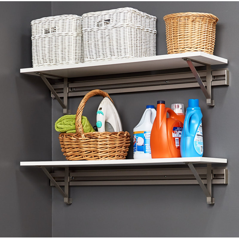 Système d'organisation pour la salle de lavage à deux tablettes, H 8,5 po x l 36 po x P 11,75 po