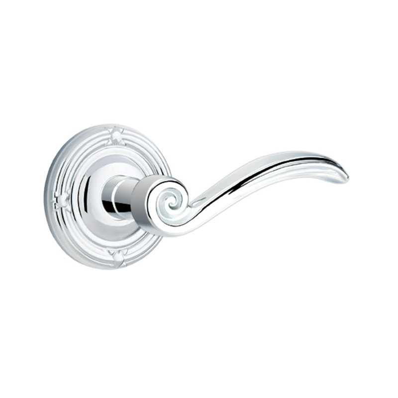 Faux levier de porte double avec rosette Elan, Droite, Chrome brillant