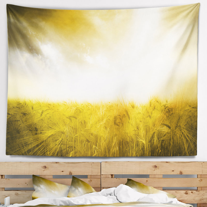 Tapisserie de jardin jaune en soleil clair, H 32 po x l 39 po