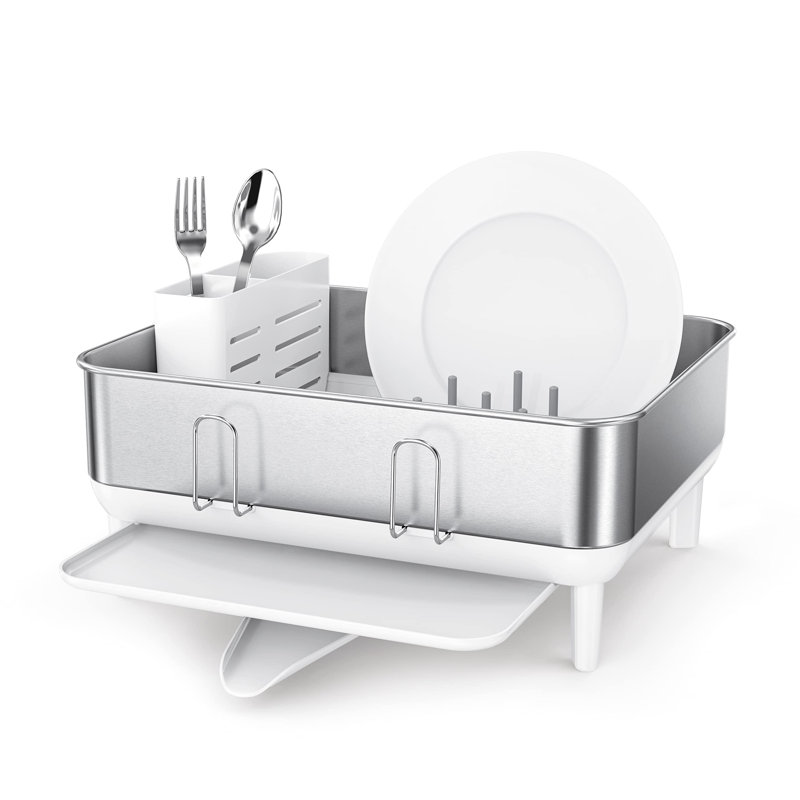 Compact Fingerprint-Proof Stainless Steel Dishrack - Kitchen Drying Rack